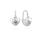 Bennett Bennett girls' silver earrings with purple zircon AGUC2583D-VL
