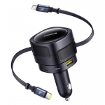 Baseus PD car charger 1x USB-C + USB-A port 90W, black