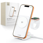 Tech-Protect A56 3-in-1 juhtmevaba laadija | Qi 2.2 | &Uuml;hildub MagSafe'iga | 25W | valge