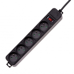Akyga Surge protector AK-SP-05A 1,8m 5 outlets CEE7/5 +switch Must