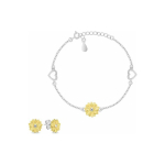 Brilio Brilio Silver Charming two-tone jewelry set with zircons SET280WY (earrings, bracelet)