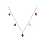 Brilio Brilio Silver Brilio Silver Silver necklace with colored zircons NCL137W