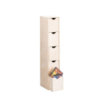 Karp Karp sm小物品, 5 sahtlit, puidust, mini riiul dekupažiks - 86x21x18 cm, ZELLER