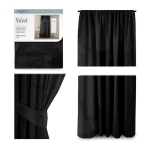 &Ouml;&ouml; &Ouml;&ouml; kardin AmeliaHome VELVET 140X245 cm, 1 tk, riba/kinnitused, v&auml;rv: must