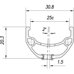 Mach Mach 1 Rumm Mach1 Kargo L 20" - 406x25C Musta 36H ZigZag augustega V6.3
