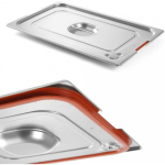 Hendi Universal GN 1/4 lid with silicone gasket and cutout, stainless steel