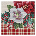 Christmas Christmas tablecloth 140x180 cream red floral tapestry 1273 Eurofirany