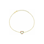 Brilio Brilio Silver Charming Gold Plated Heart Bracelet BRC39YRBW