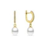 Brilio Brilio Silver Brilio Silver Charming gold-plated earrings with pearls EA650Y
