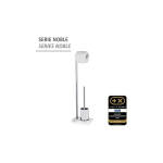 WENKO, WENKO, "Noble White" toilet brush and roll holder, "White Chome" polyresin
