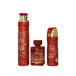 Lattafa Bade'e Al Oud Sublime komplekt parf&uuml;&uuml;mivesi spray 100ml + deodorant spray 200ml + &otilde;huv&auml;rskendaja 300ml