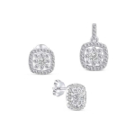 Brilio Brilio Silver Shiny silver jewelry set with zircons SET217W