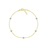 Brilio Brilio Silver Brilio Silver Delicate gold plated anklet with zircons ANK106Y