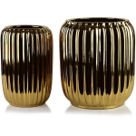 Mondex Mondex Since 1986 NEVA GOLD 2-osaline keraamiliste lillepottide komplekt 40x40x44cm 28x28x40,5cm BIG