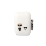 Karl Karl Lagerfeld KLACA2SILKCW AirPods 1/2 cover white/white silicone Karl & Choupette