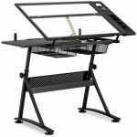 Frommstarck Desk, glass drawing table with drawers for drawing and sketching, 120x60 cm
