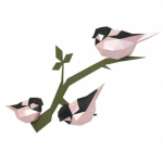 Beldizart Beldizart Wizardi 3D Papercraft Kit Birds (Pink) PP-1PTC-2PB