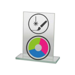 Detail Detail Glass trophy with LuxorJet color printing, engraving and paint filling