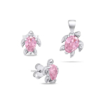 Brilio Brilio Silver Brilio Silver Playful silver jewelry set with zircons Turtle SET233WP (earrings, pendant)