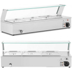 Royal Royal Catering Electric Bemaraha with glass protection, 3 GN 1/2 containers, 2000 W