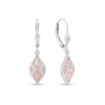 Brilio Brilio Silver Charming silver earrings with pink opals EA1129WP
