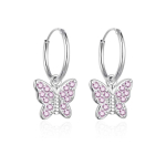 Agato Silver Girls Earrings 2 in 1 Butterfly AGT-ED011KP