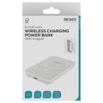 Power Power bank 5000 mAh DELTACO, wireless charging, PD 20 W,magnet,white / PB-Q1006 / 1903253