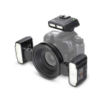 Kaamera Kaamera v&auml;lklambi komplekt - Meike Macro Twin Flash Kit MK MT24, 60&deg;/45&deg; P&ouml;&ouml;rdumine, 4 Kanalit, 3 R&uuml;hma