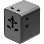Energea TravelWorld Mini GaN 45W PD seinakla charger, 3x USB-C / 2x USB-A, gunmetal v&auml;rv