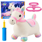 Lean Lean Toys T&auml;ispuhutav Pl&uuml;&uuml;&scaron;ist H&uuml;ppamise Hobune, Valge, 60 &times; 23 &times; 50 cm