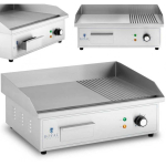 Royal Royal Catering Electric grill plate with smooth and ribbed surface, 3000 W