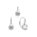 Brilio Brilio Silver Brilio Silver Charming silver set with zircons SET241W (pendant, dangle earrings)