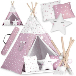 Tent Tent for children with Nukido lights - pink with stars