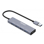 Deltaco UH-738 jaotur USB 3.2 Gen 1 (3.1 Gen 1) Type-A 5000 Mbit/s Hall