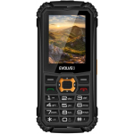 EVOLVEO StrongPhone Q1, veekindel, vastupidav kahe SIM-kaardiga telefon, must ja oranž.