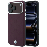 Dėklas Dėklas BMW Sign Deboss Quilted Metal Logo MagSafe iPhone 18 Pro / 17 Pro jaoks bordinas