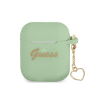 Guess GUA2LSCHSN AirPods Cover Green/Green Silicone Charm Heart Collection