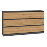 Topeshop M6 140 ANT/ART KPL riidekapp ja sahtlitega kummut