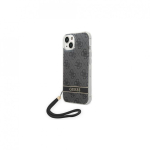 Case Case Guess GUOHCP14MH4STK iPhone 14 Plus 6.7 inch Black / Black Hard Case 4G Printing Strap