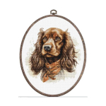 luca luca S Counted Cross Stitch Kit with Hoop Included Cocker Spaniel 16x16cm SBC223
