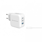 Conceptronic ALTHEA17W mobiilseadme laadija Universaalne Valge Vahelduvvool Kiirlaadimine Hoonesisene
