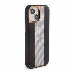 Apple Apple iPhone 15 Diamonds and Leather Case Black