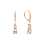 Brilio Brilio Silver Luxurious gold-plated earrings with clear zircons EA1012R