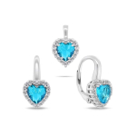 Brilio Brilio Silver Silver heart jewelry set with zircons SET273WLB (earrings, pendant)