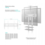 Mobiilne Mobiilne TV alus 50"-83" kuni 90 kg ONKRON TS1881 Valge