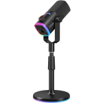 FIFINE AmpliGame AM8 PROS juhtmega mikrofon, millel on inetus ja RGB valgustus USB/XLR