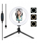 Puluz Tripod Mount with 20cm LED Ring Vlogging PKT3073B