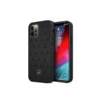 Mercedes Mercedes MEHCP12LPSQBK iPhone 12 Pro Max 6.7 Inch Black Hard Case Star Pattern Leather