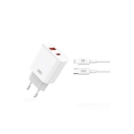 XO wall charger CE12 PD QC 3.0 20W 1x USB 1x USB-C white