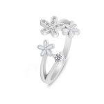 Brilio Brilio Silver Brilio Silver Charming open ring Flowers with zircons RI125W